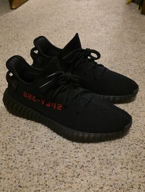Yeezy Boost 350 V2 Black with Red Stripe